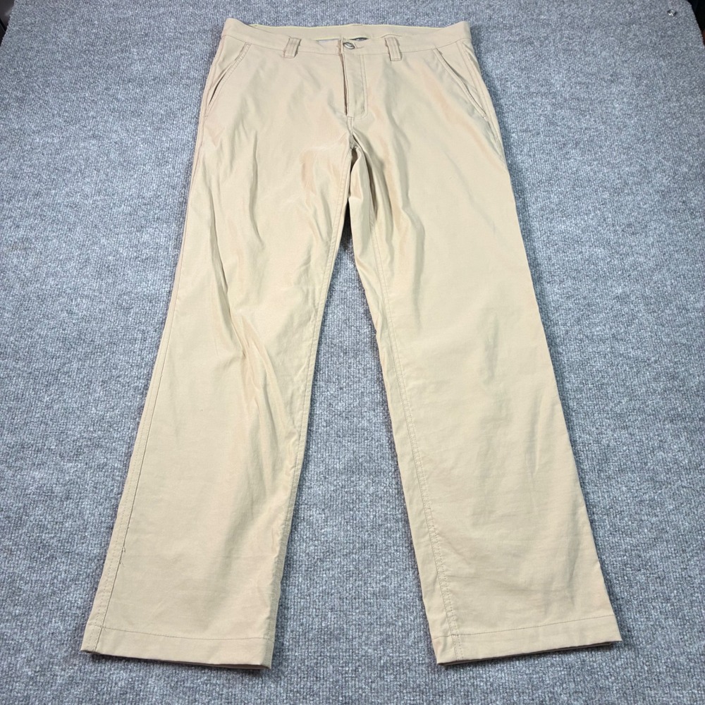 Eddie Bauer Horizon Guide Chino Pants Mens 34x30 Tan Stretch Hiking Travex